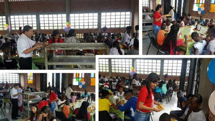 Nuestros misioneros en el Chocó, apoyando la obra de Monseñor Julio Hernando García con el Templo Comedor para 170 niños