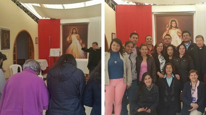 Visita de Monseñor Julio Hernando García a la sede Cristo Te Sana en Bogotá